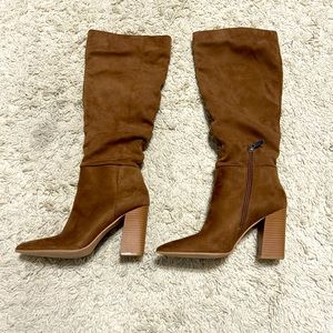 Tall slouchy faux suede boots